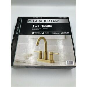 Glacier Bay Dorind 4" Centerset 2-Handle High-Arc Bathroom Faucet, Matte Gold